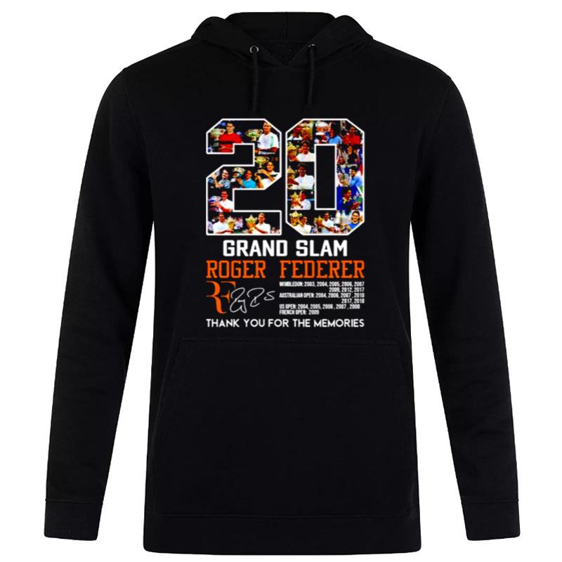 20 Grand Slam Roger Federer Thank You For The Memories Signature Hoodie