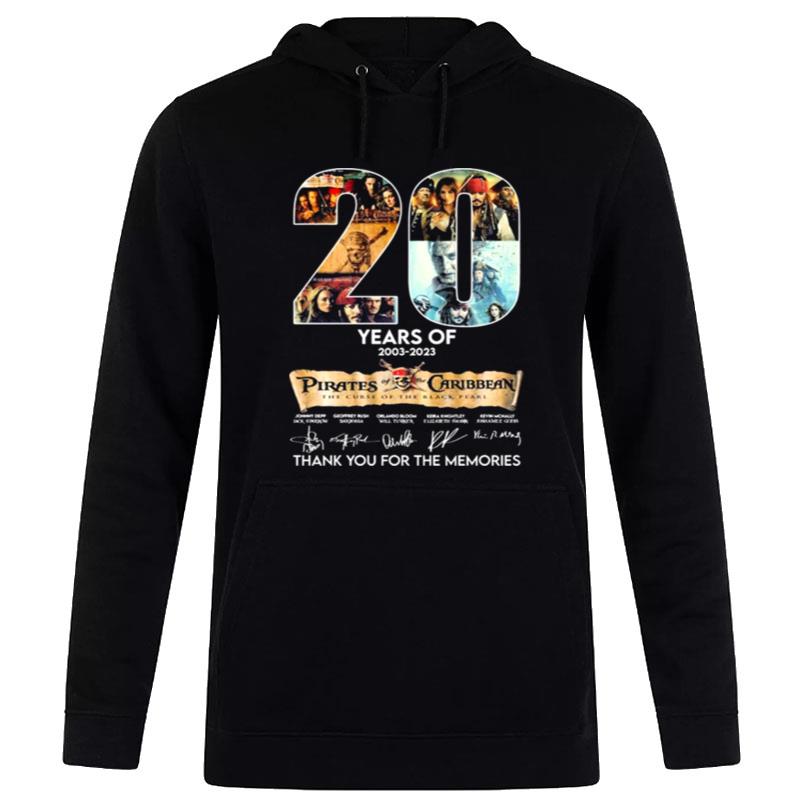 20 Years Of Pirates Of The Caribbean 2003 2023 Signatures Thank You For The Memories Hoodie