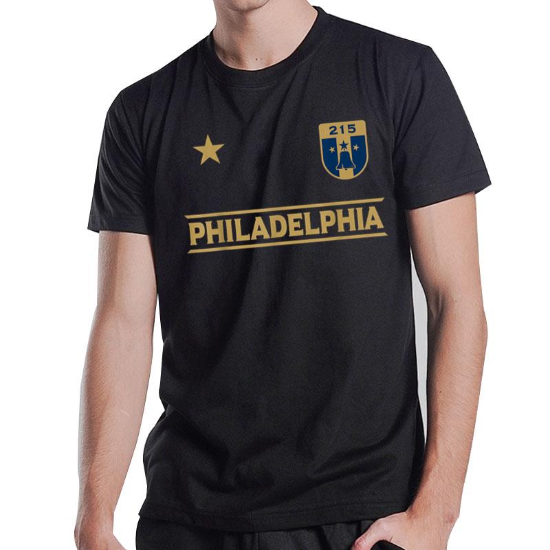 215 Philadelphia Area Code Badge with Star T-Shirt