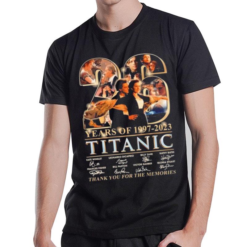 26 Years Of Titanic 1997 2023 Thank You For The Memories Signatures T-Shirt