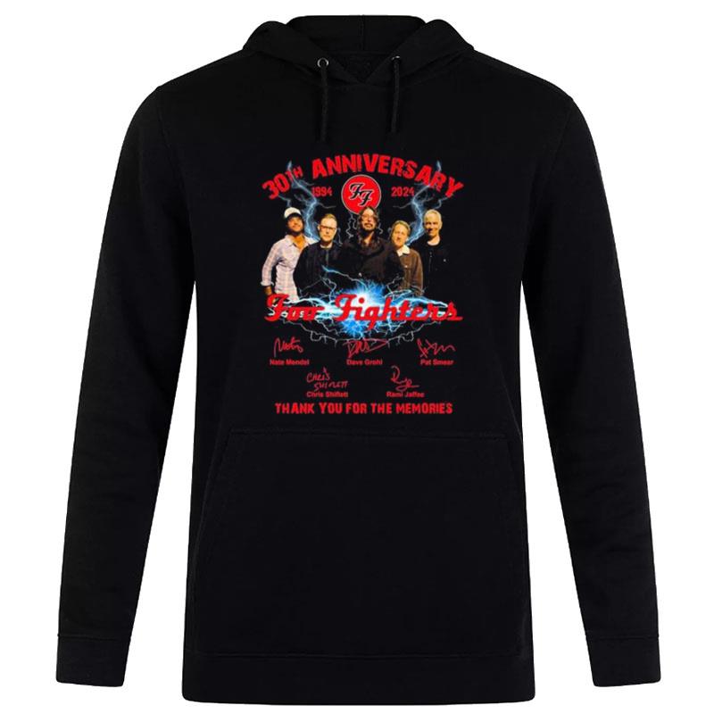 30Th Anniversary 1994 2024 Foo Fighters Thank You For The Memories Signatures Hoodie