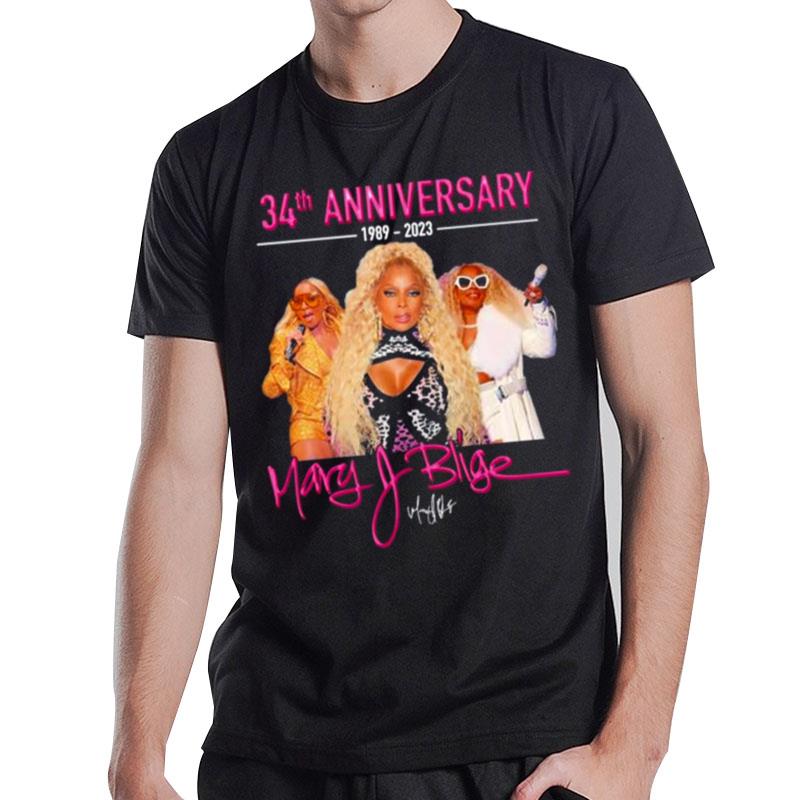 34Th Anniversary 1989 2023 Mary J Blige Signature T-Shirt