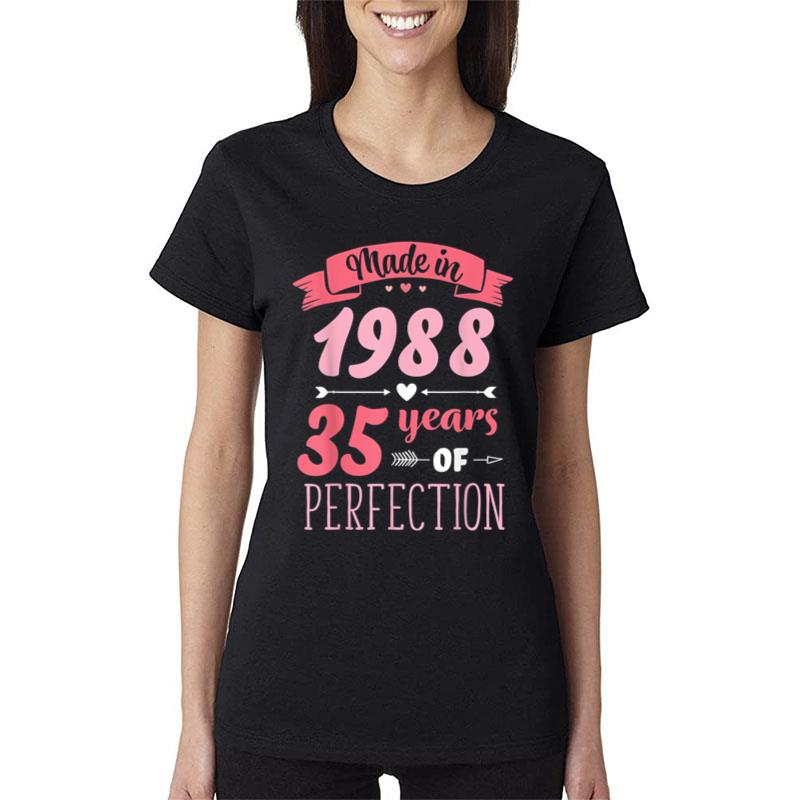 35 Birthday Decorations Women Female 35Th Bday 1988 Birthday Women T-Shirt