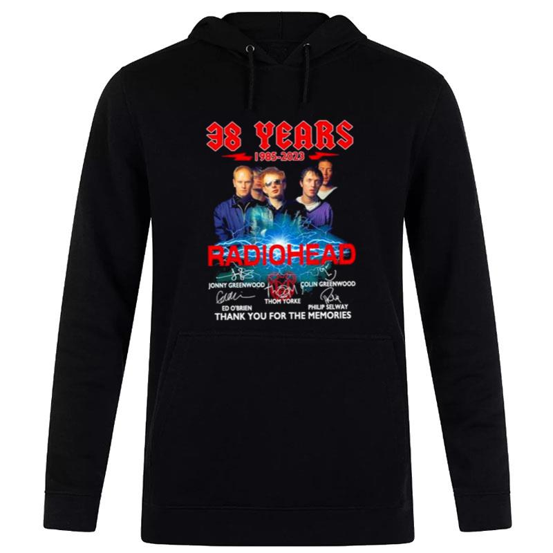 38 Years 1985 2023 Radiohead Signatures Thank You For The Memories Hoodie