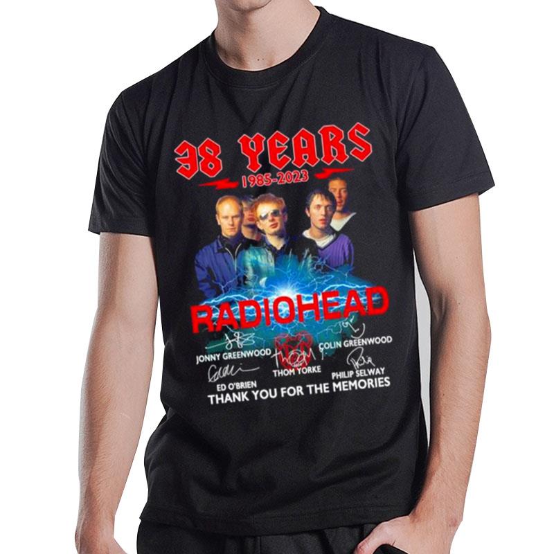 38 Years 1985 2023 Radiohead Signatures Thank You For The Memories T-Shirt