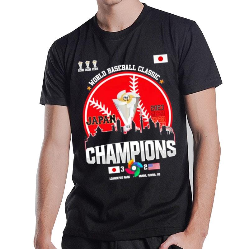 3X World Baseball Classic Champions Japan Baseball Legend 2023 T-Shirt