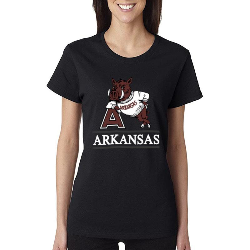 47 Arkansas Razorbacks Red Fineline Women T-Shirt