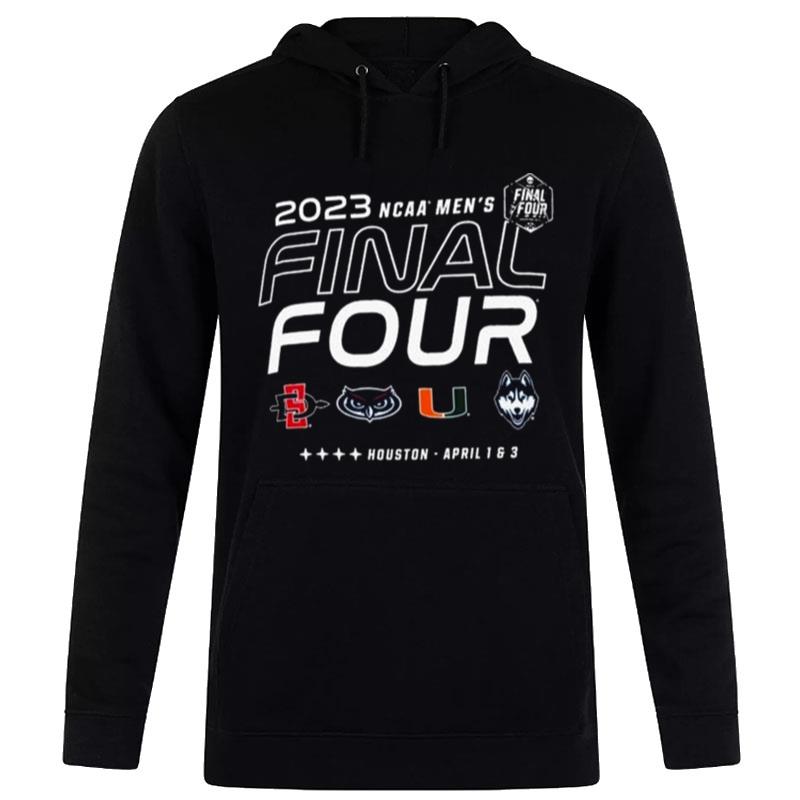 4 Teams Road To Houston 2023 Ncaa Men?S Final Four Hoodie