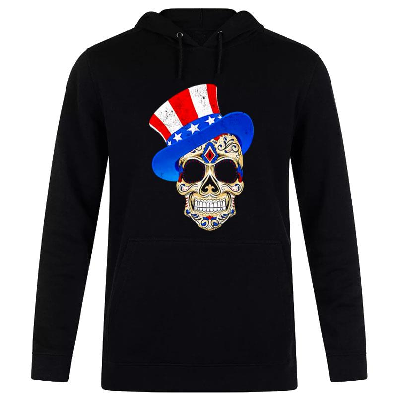 4Th Of July American Sugar Skull Hoodie