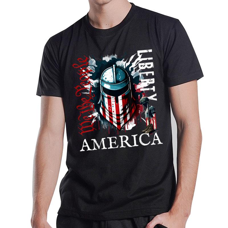 4th of July Proud Americans Flag We The People T Liberty T-Shirt