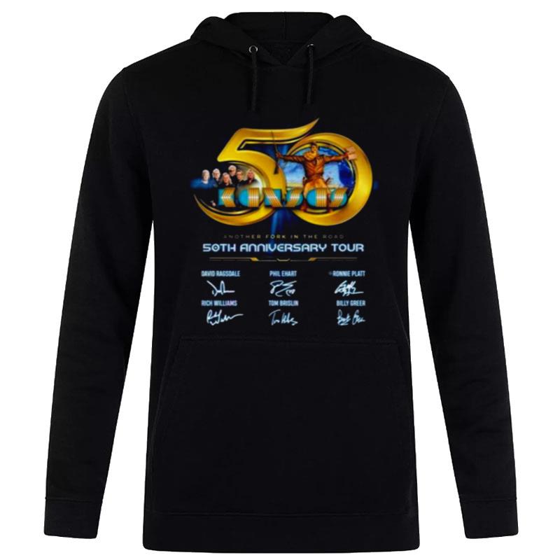 50Th Anniversary Tour Kansas Another Fork In The Road Signatures Hoodie