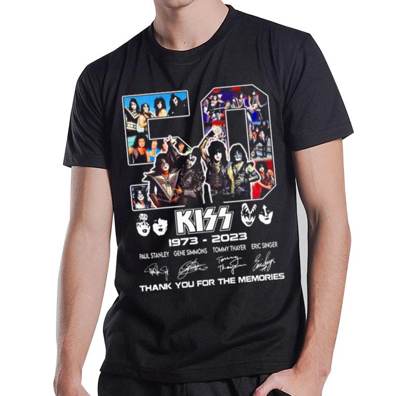 50 Year Kiss 1973 2023 Signature Thank You For The Memories T-Shirt