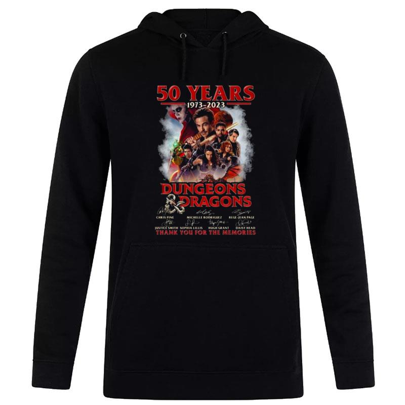 50 Years 1973 2023 Dungeons Dragons Thank You For The Memories Signatures Hoodie