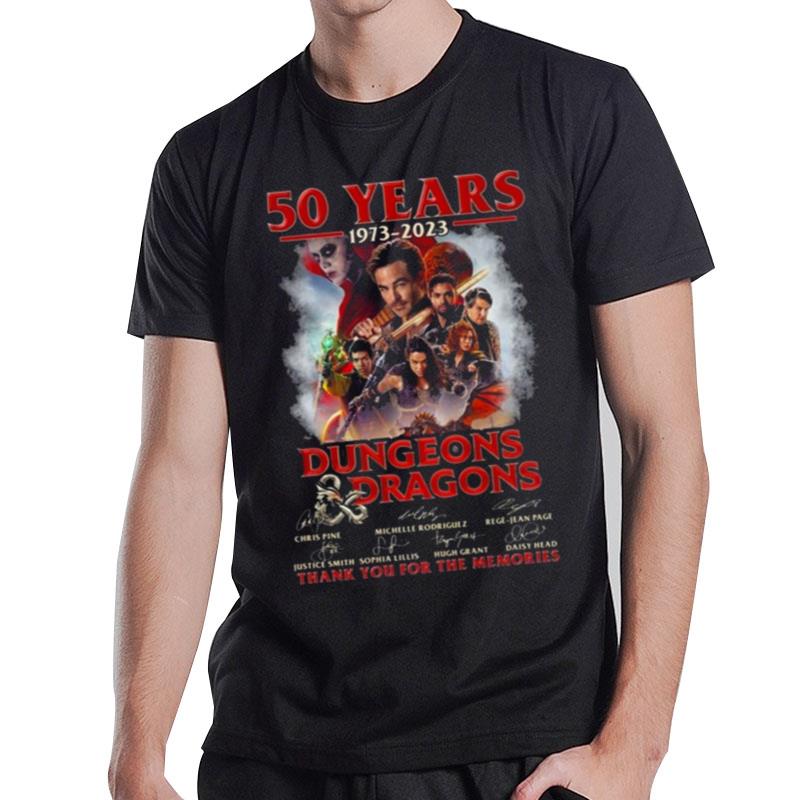 50 Years 1973 2023 Dungeons Dragons Thank You For The Memories Signatures T-Shirt