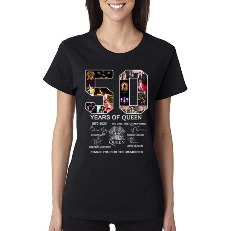 50 Years Of Queen We Are The Champions Signature Women T-Shirt