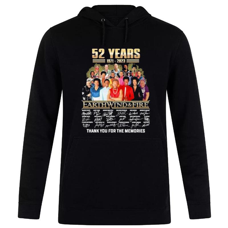 52 Years 1971 2023 Earth Wind And Fire Thank You For The Memories Signatures Hoodie