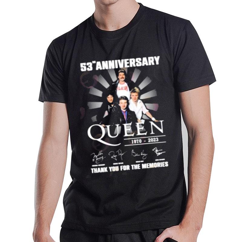 53Rd Anniversary 1970 - 2023 Queen 1970 - 2023 Thank You For The Memories T-Shirt