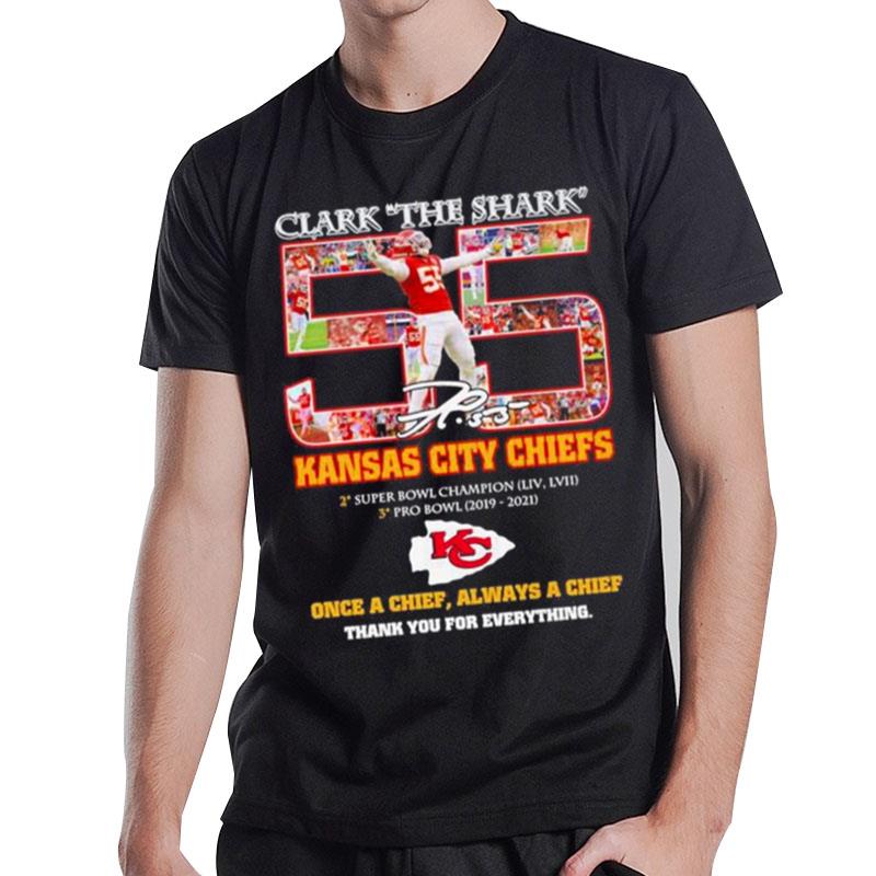 55 Clark The Shark Kansas City Chiefs Thank You For Everything Signatures T-Shirt