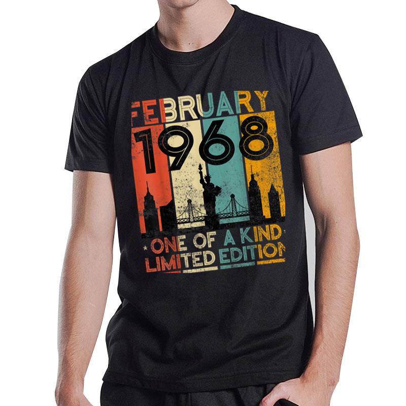 55 Years Old Vintage February 1968 Birthday Men Women 55Th T-Shirt