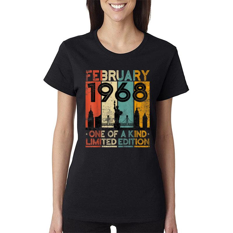 55 Years Old Vintage February 1968 Birthday Men Women 55Th Women T-Shirt