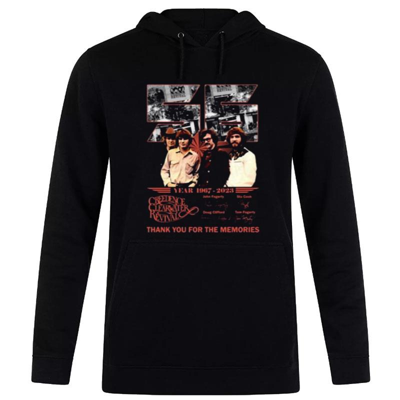 56 Years Of 1967 - 2023 Creedence Clearwater Revival Thank You For The Memories Signatures Hoodie