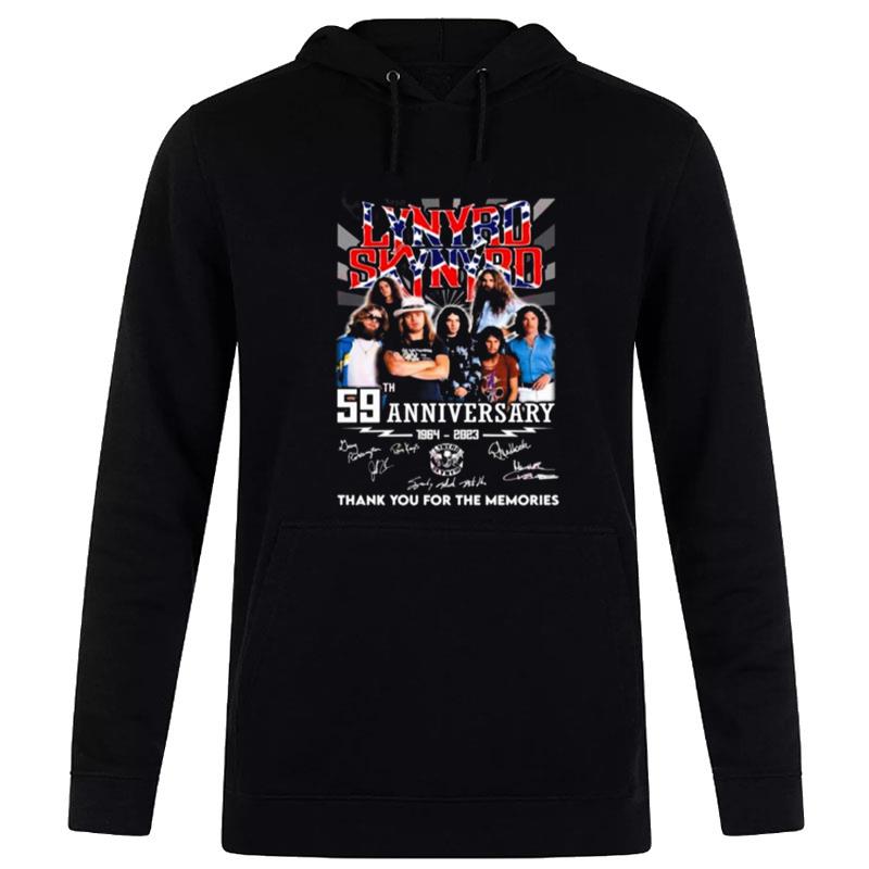 59Th Anniversary 1964 - 2023 Lynyrd Skynyrd Thank You For The Memories Signatures Hoodie