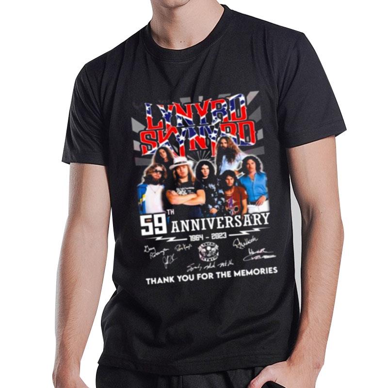 59Th Anniversary 1964 - 2023 Lynyrd Skynyrd Thank You For The Memories Signatures T-Shirt