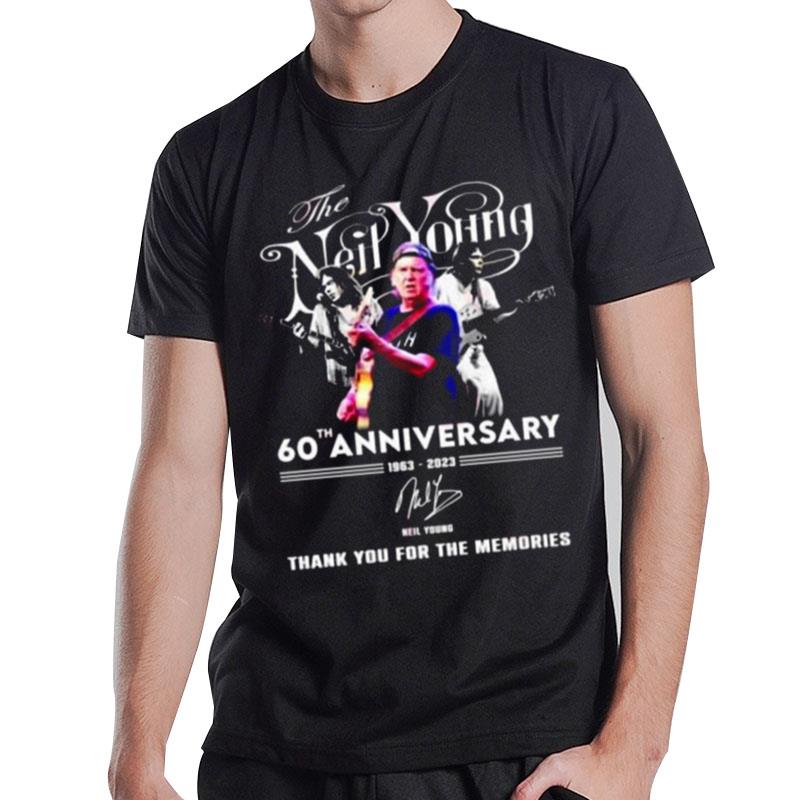 60Th Anniversary 1963 - 2023 Neil Young Thank You For The Memories Signature T-Shirt