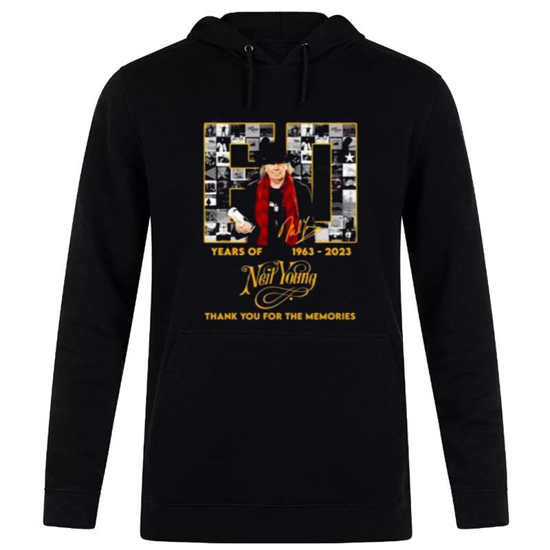 60 Years Of 1963 - 2023 Neil Young Thank You For The Memories Signature Hoodie