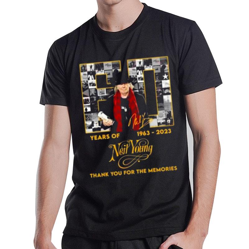 60 Years Of 1963 - 2023 Neil Young Thank You For The Memories Signature T-Shirt