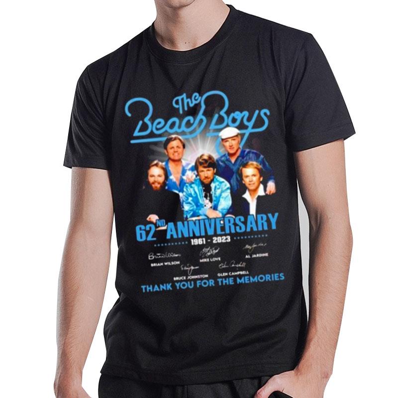 62Nd Anniversary 1961 - 2023 The Beach Boys Thank You For The Memories Signatures T-Shirt