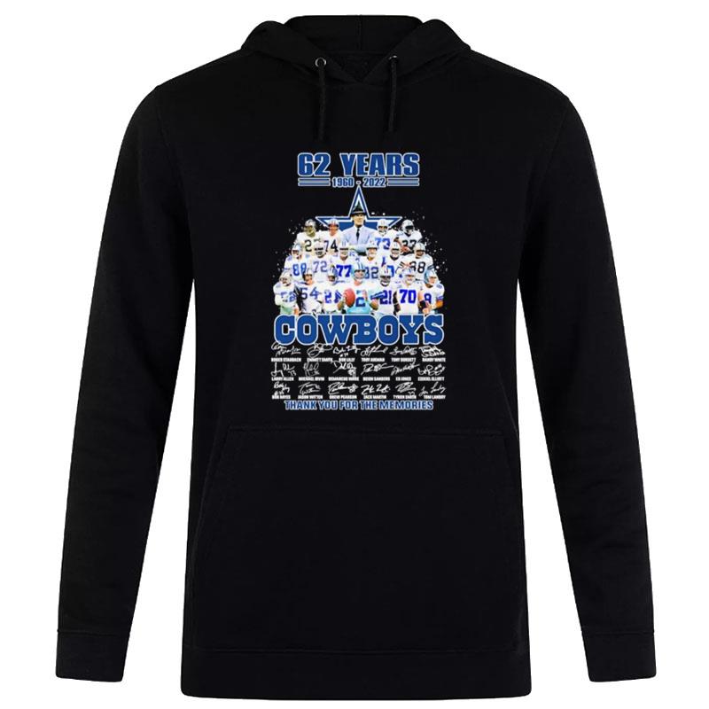 62 Year 1960 2022 Dallas Cowboys Thank You For The Memories Signatures Hoodie