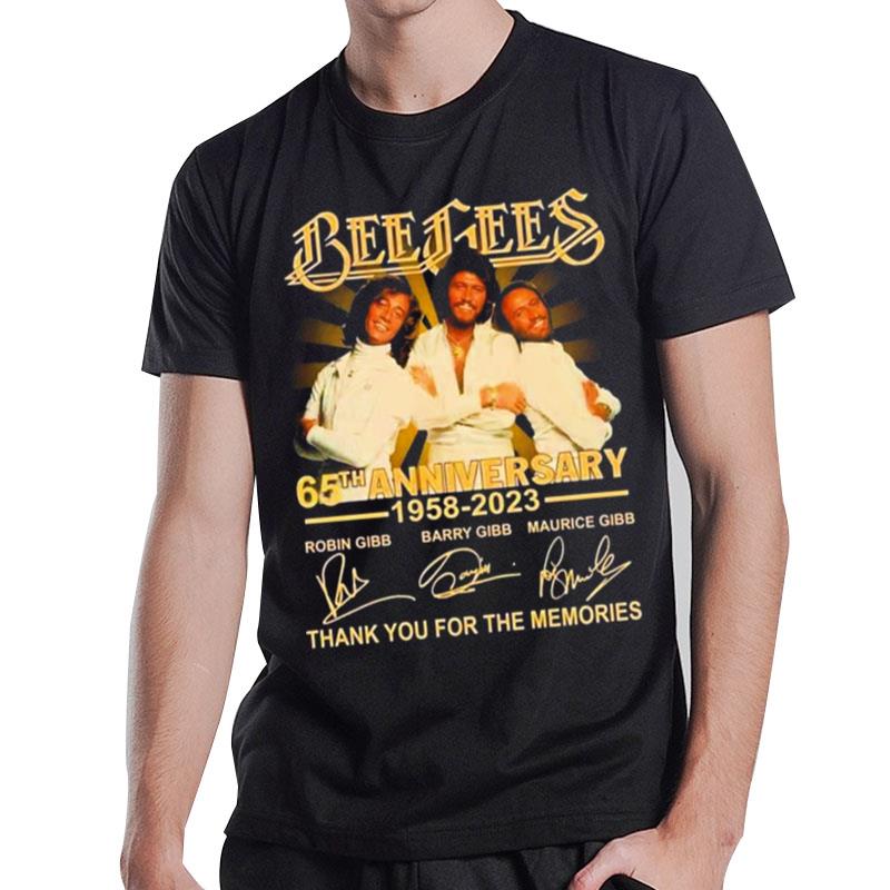 65Th Anniversary 1958 2023 Robin Gibb Barry Gibb Maurice Gibb Signature Thank You For The Memories T-Shirt