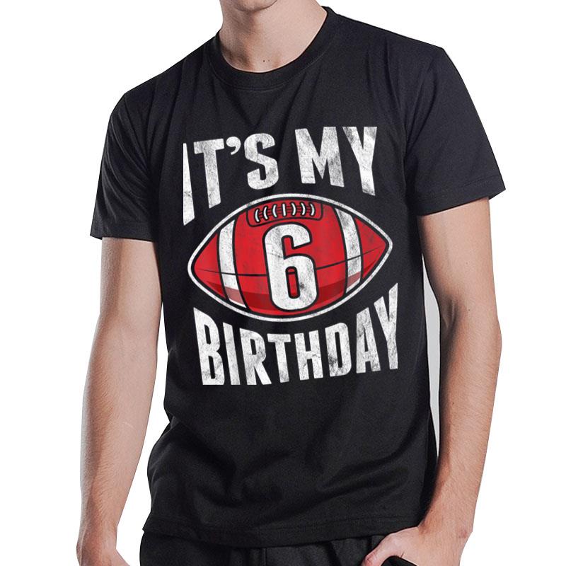 6 Years Old American Football 6Th Birthday Boy Retro Style T-Shirt