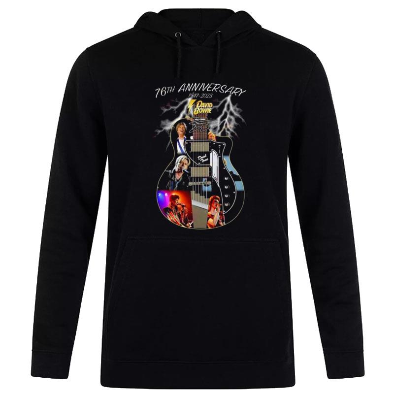 76Th Anniversary 1947 - 2023 David Bowie Thank You For The Memories Signature Hoodie