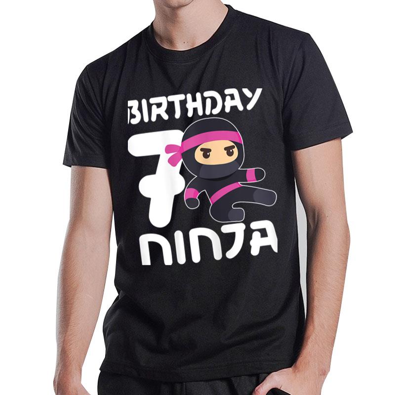 7Th Birthday Ninja Seven 7 Year Old Girl T-Shirt