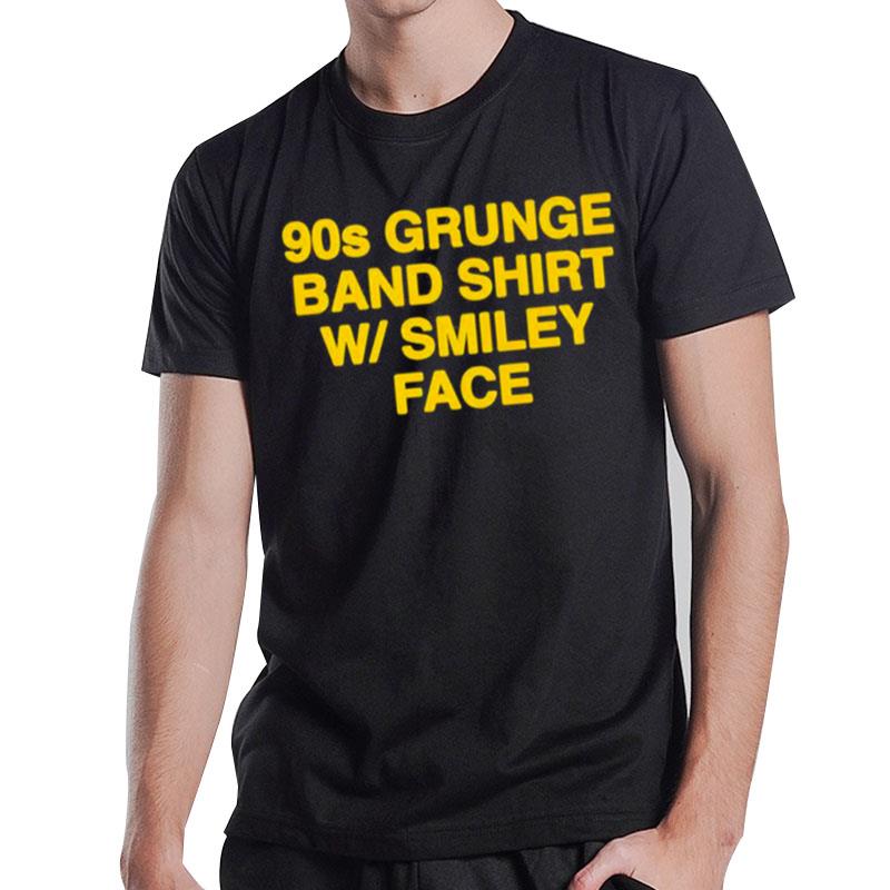 90S Grunge Band  W Smiley Face T-Shirt