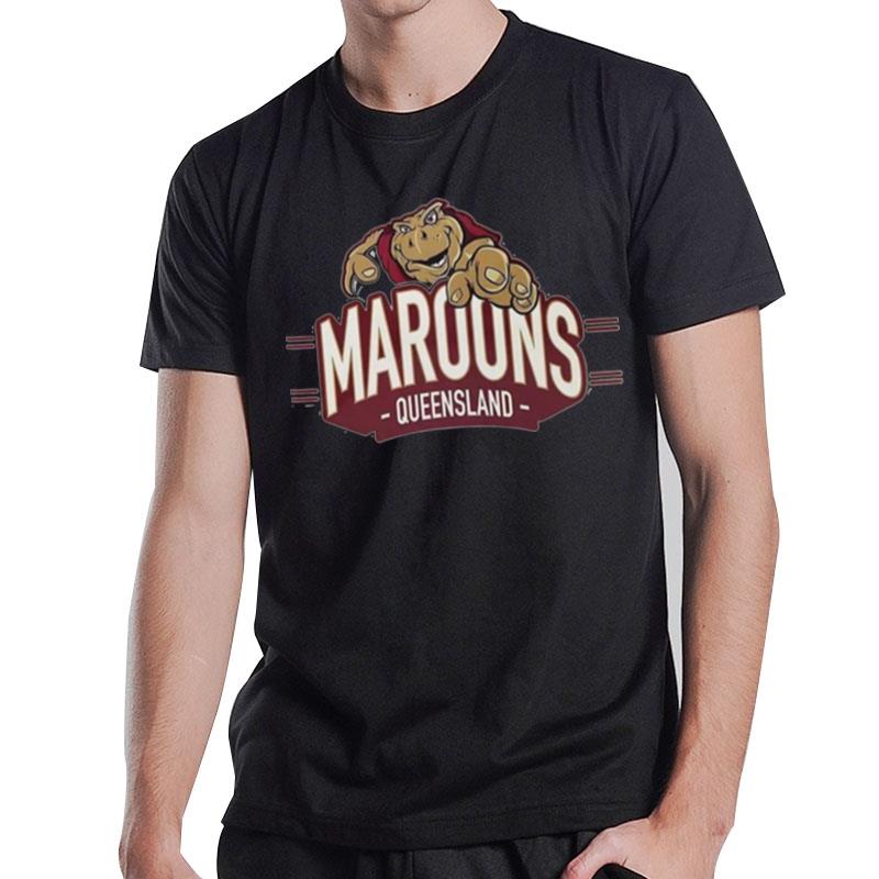 90S Logo Rugby Queensland Maroons T-Shirt