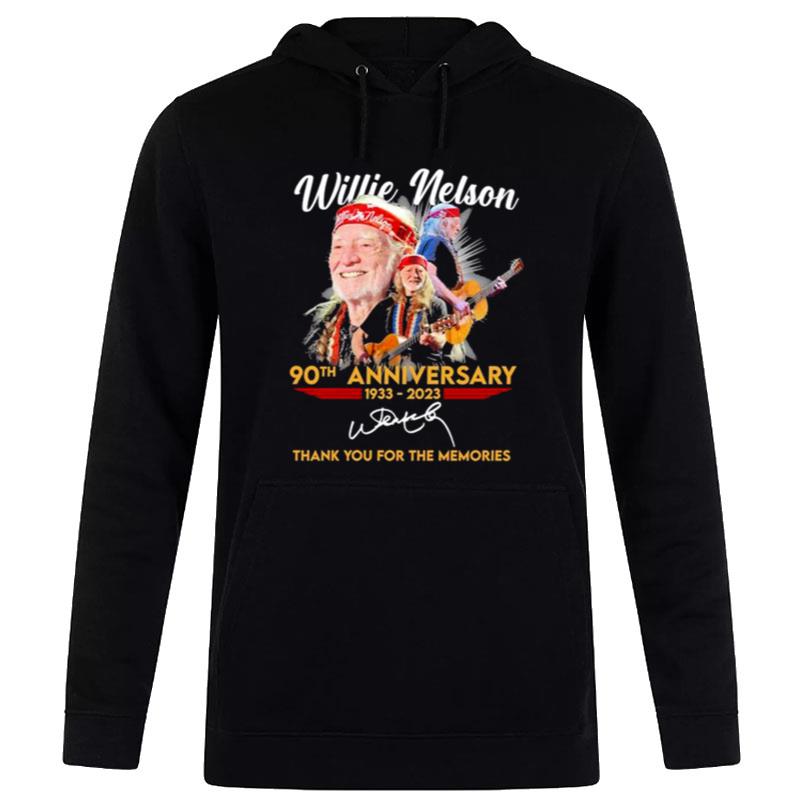 90Th Anniversary 1933 - 2023 Willie Nelson Thank You For The Memories Signatures Hoodie