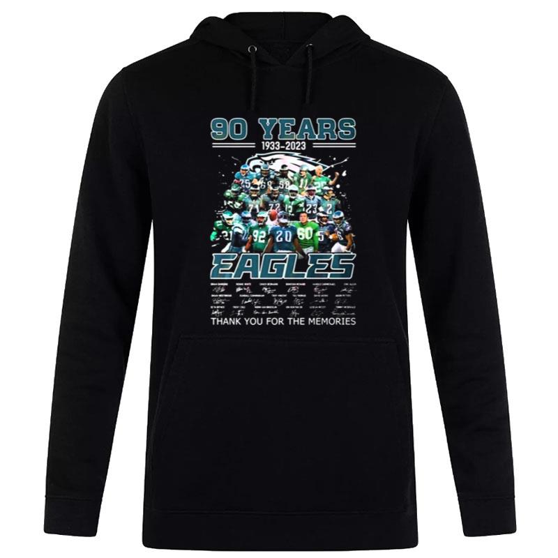 90 Years 1933 - 2023 Philadelphia Eagles Thank You For The Memories Signatures Hoodie