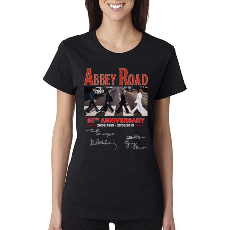 Abbey Road The Beatles 50Th Anniversary Signature Women T-Shirt