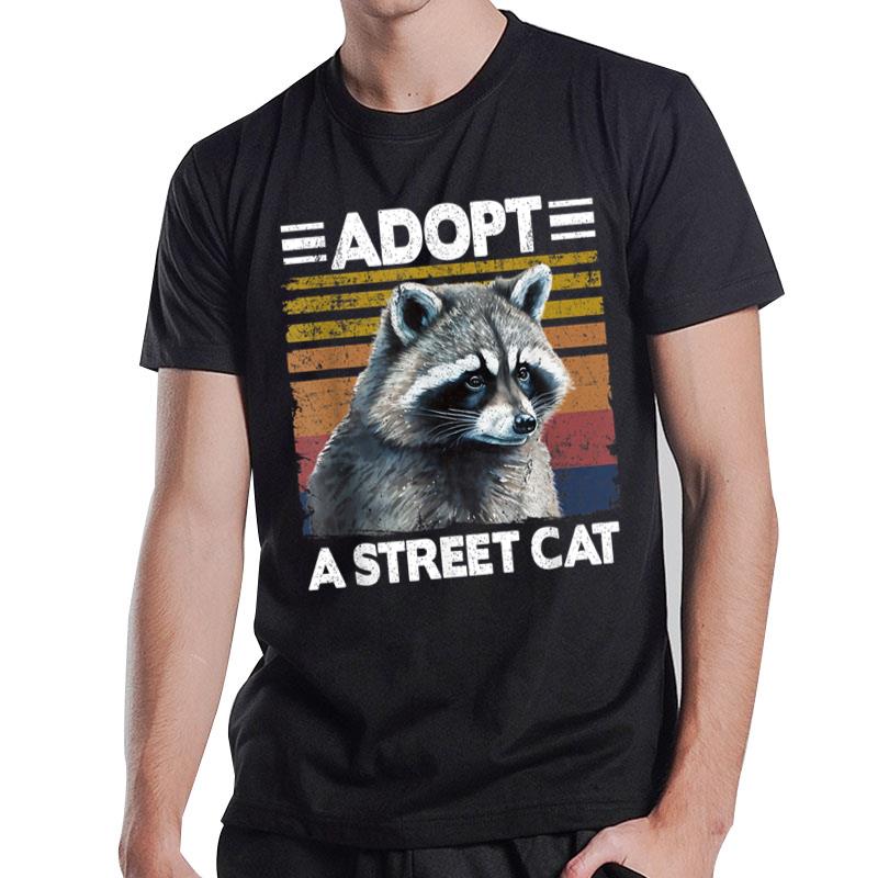 Adopt A Street Cat Watercolor Raccoon T-Shirt