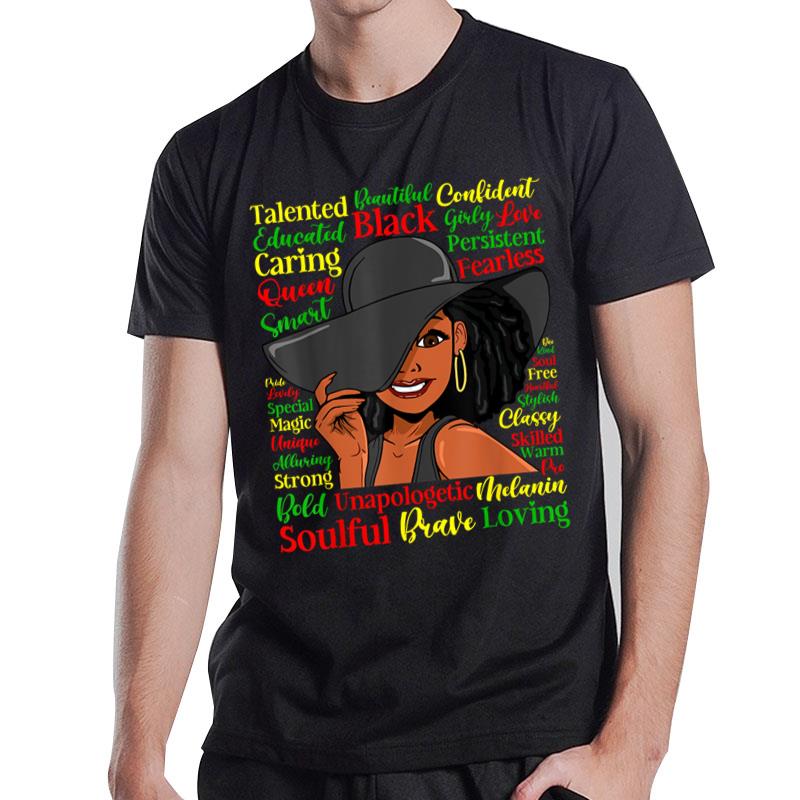 African Black History Ladies Pride Black Juneteenth T-Shirt