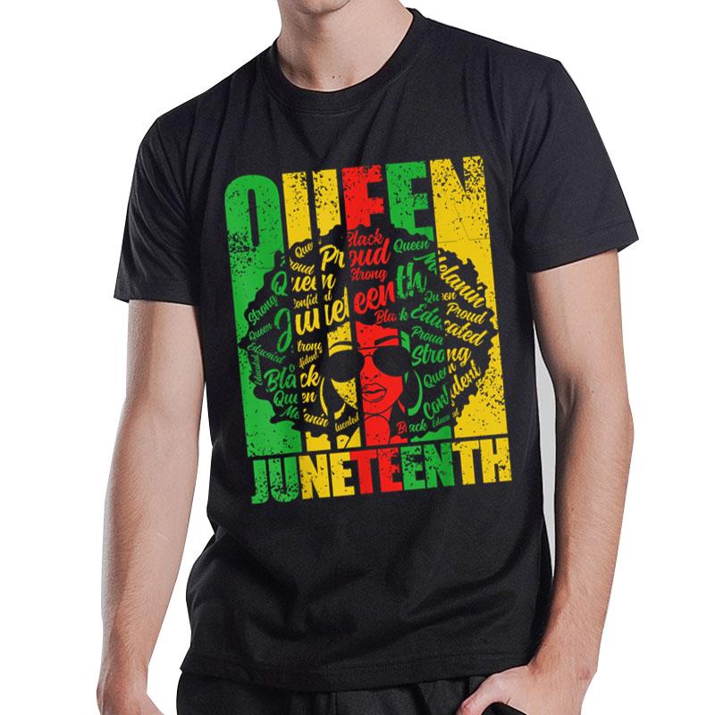 Afro Natural Hair Juneteenth Queen African American T-Shirt