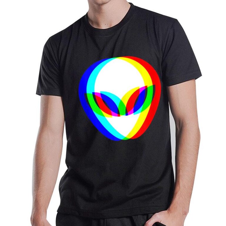 Alien Head Trippy Vaporwave Techno Rave Edm Music Festival T-Shirt