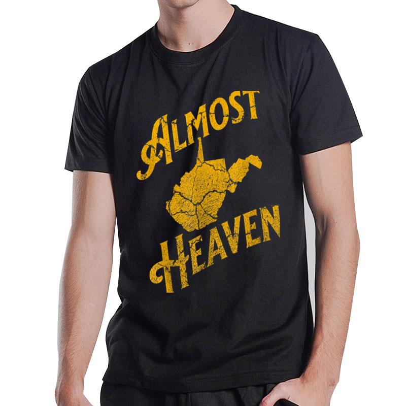 Almost Heaven Home West Virginia Map 304 Wv Vintage Ver 2 T-Shirt