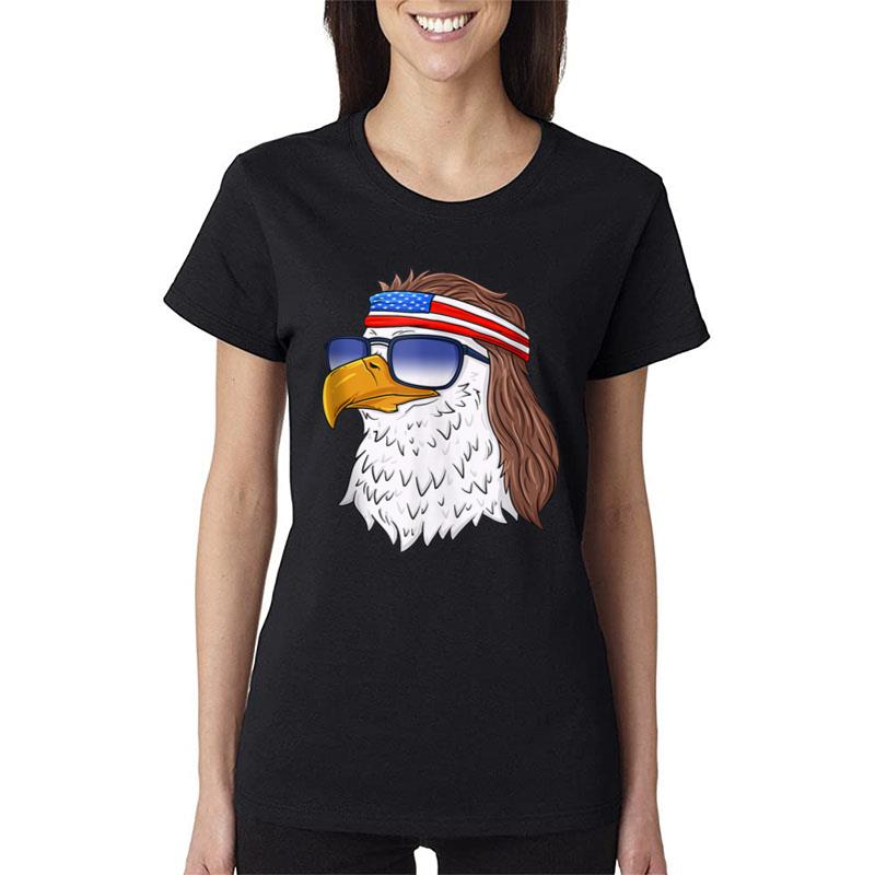 American Bald Eagle Mullet 4Th Of July Funny Usa Patriotic Women T-Shirt