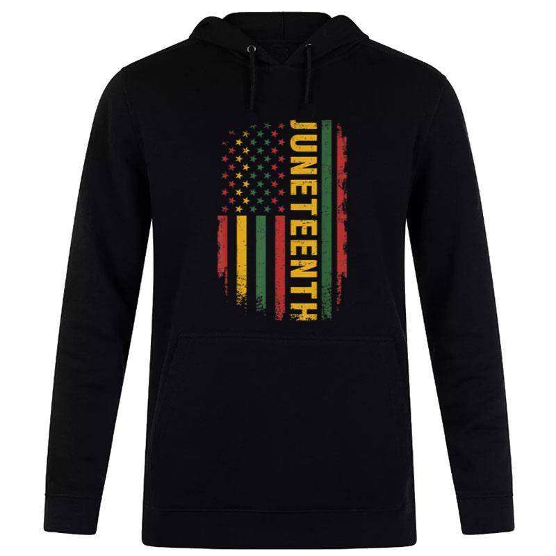 American Flag Pan African Colors For Celebrating Juneteenth Hoodie