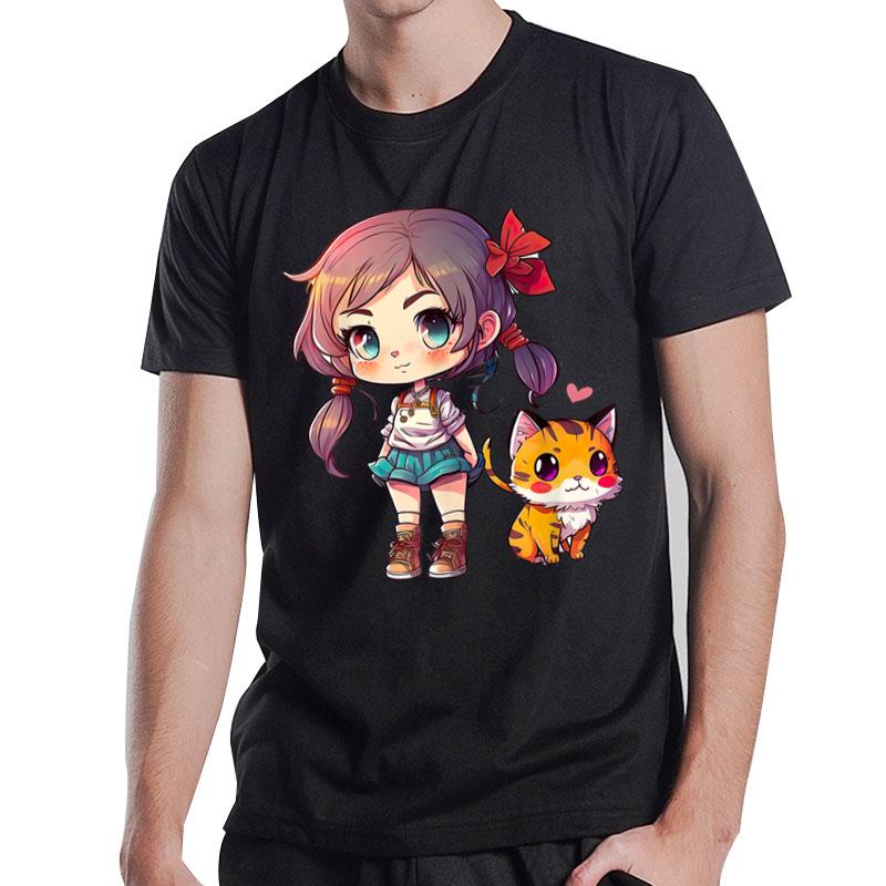 Anime and Cats Lover for Teen Manga kawaii Graphic Otaku T-Shirt