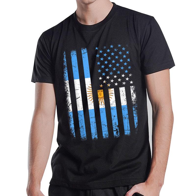 Argentinian American Flag Argentinian Roots Argentina Gift T-Shirt